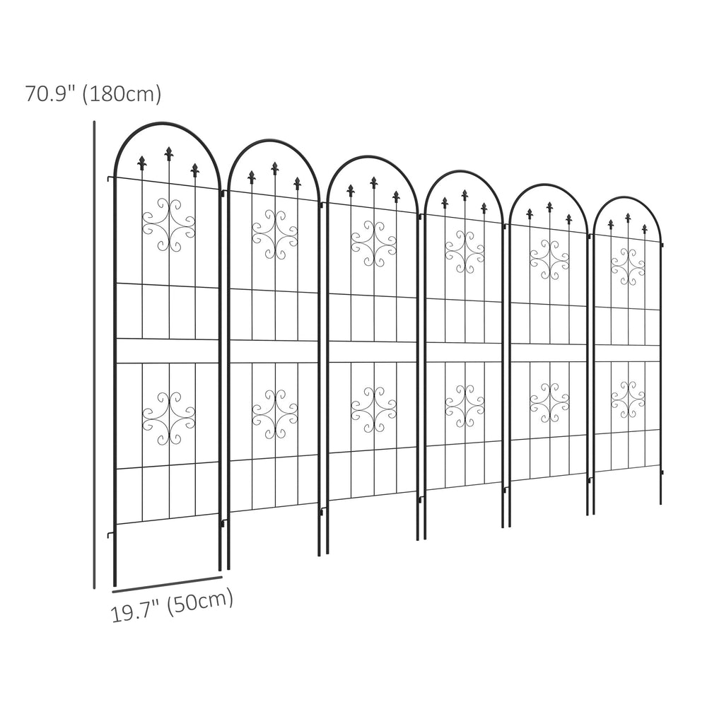 6-Pack 20" x 71" Metal Garden Trellis with Arrow Design