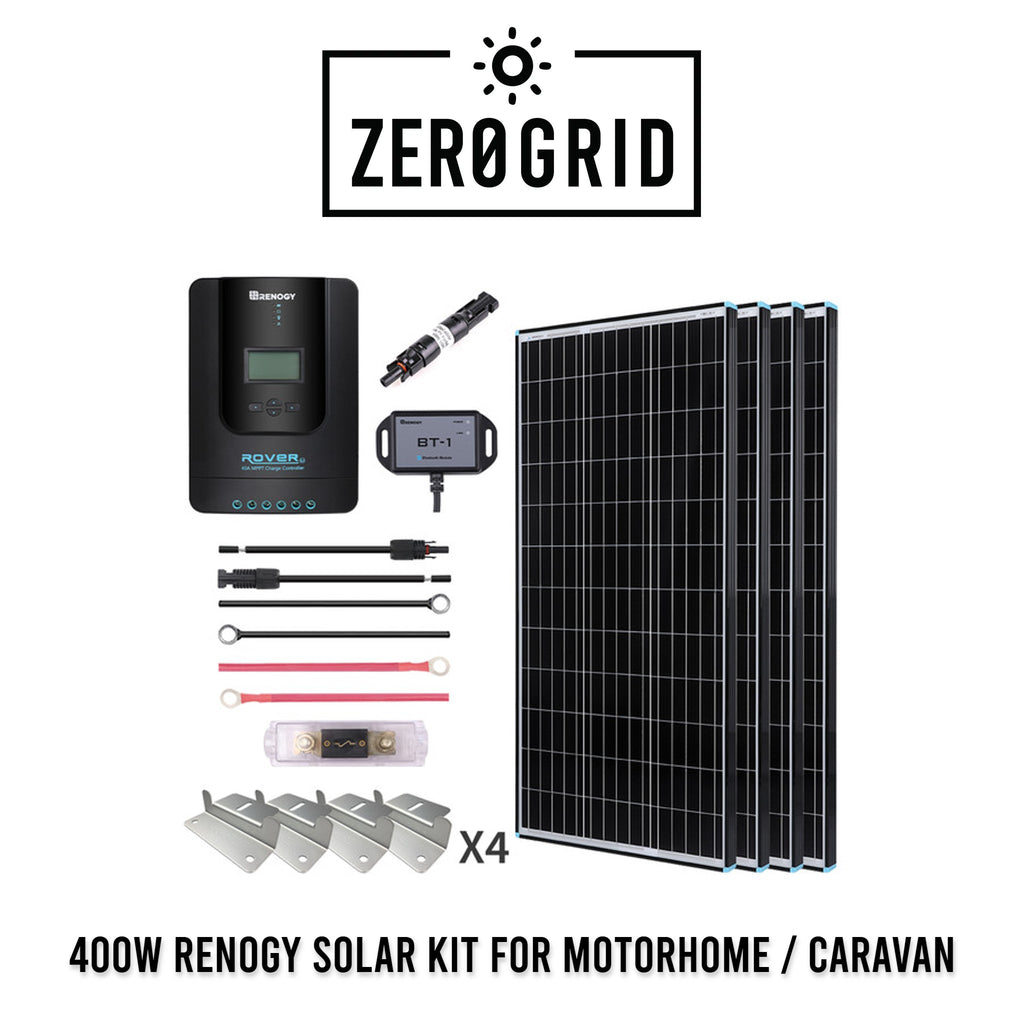 DIY Kit | Renogy | 400 Watts 12/24 Volt Solar Panel Premium Kit with 40A Rover Li MPPT