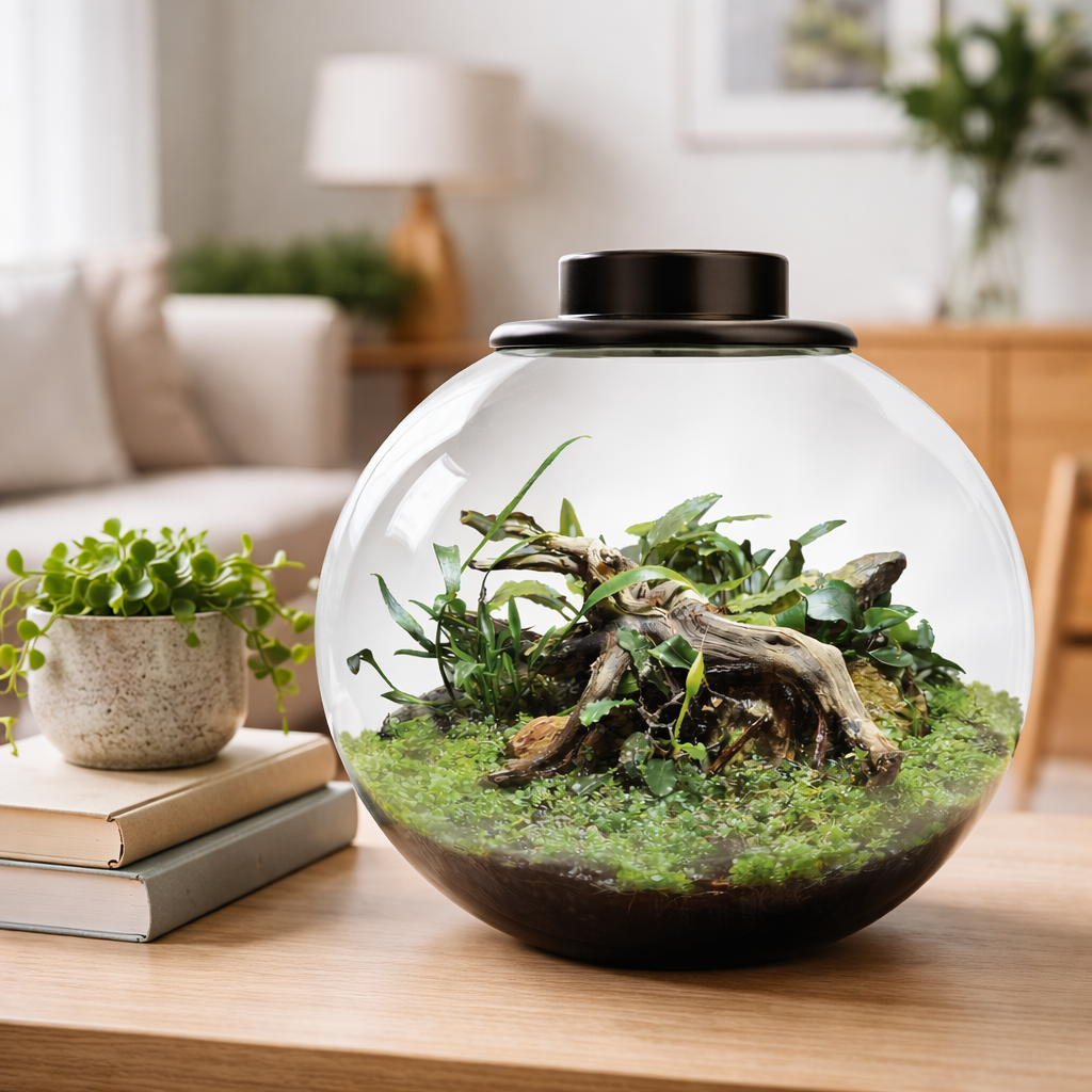 BioArt Drop 285 Black Nano Garden LED Plant Terrarium Dome