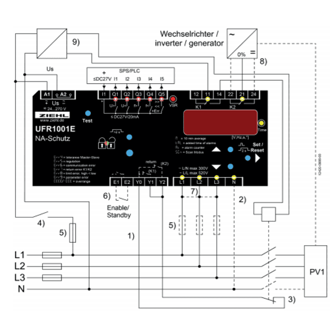 Victron Anti-islanding relay - Ziehl Voltage and Frequency Relay UFR1001E