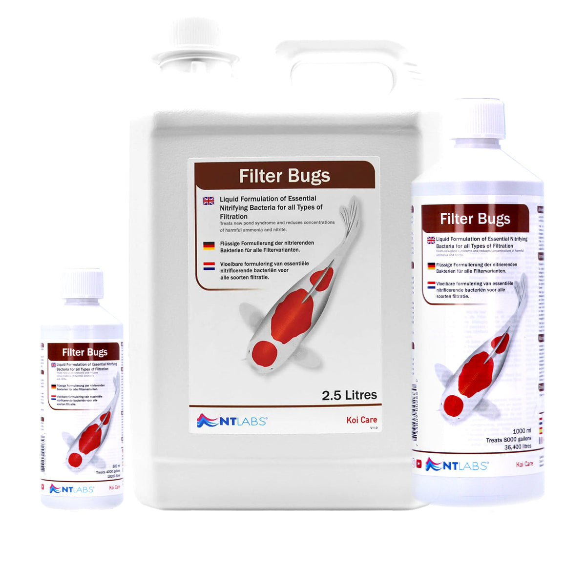 NT Labs Koi Care Filter Bugs - Liquid Pond Bacteria Treatment